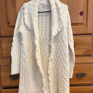 Daniel Cremieux Cream Textured Cardigan